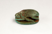 Scarab Inscribed with the Throne Name of Hatshepsut, Steatite (glazed)