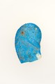 Votive Ear fragment, Blue faience