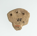 Votive Fragment, Hathor, Gray faience