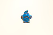 Amulet, head fragment, Blue faience