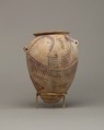 Lugged jar depicting two boats, Pottery