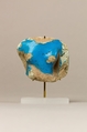 Votive Fragment, Bust of Hathoritic Figure, Blue faience