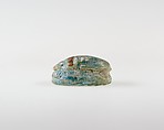 Scarab with Plant Motif, Blue glazed faience