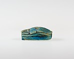 Scarab with Papryus Plant Decoration, Blue glazed steatite