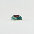 Scarab Inscribed with Blessing Related to Re, Green faience