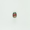 Scarab Inscribed with a Blessing Related to Re, Green faience