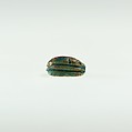 Scarab Decorated with Circles, Green glazed steatite