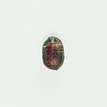 Scarab Decorated with Circles, Green glazed steatite
