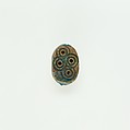 Scarab Decorated with Circles, Green glazed steatite