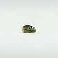 Scarab Decorated with Circles, Green glazed steatite