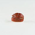 Scarab Decorated with Crossing Lines, Carnelian