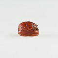 Scarab Decorated with Crossing Lines, Carnelian