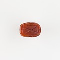 Scarab Decorated with Crossing Lines, Carnelian
