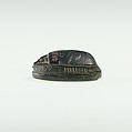 Scarab Incised with Hierolgyphs and Flower in Circle Border, Steatite
