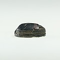 Scarab Incised with Hierolgyphs and Flower in Circle Border, Steatite