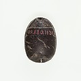 Scarab Incised with Hierolgyphs and Flower in Circle Border, Steatite