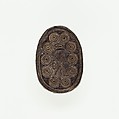 Scarab Incised with Hierolgyphs and Flower in Circle Border, Steatite