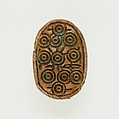 Scarab Decorated with Circles, Steatite, traces of green glaze
