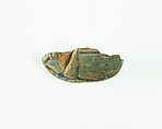 Fragment of a Scarab Inscribed with Hieroglyphs, Green glazed steatite