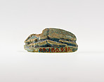 Fragment of a Scarab Inscribed with Hieroglyphs, Green glazed steatite
