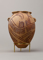 Decorated ware jar depicting two boats, Pottery, paint