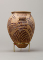 Decorated ware jar depicting two boats, Pottery, paint