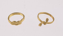 Ring with snake's head terminals, Gold