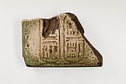 Fragment of tile, Glazed faience