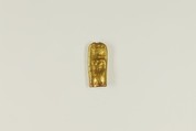 Bead with figure, glass, gold foil