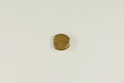 Bead with a jackal, glass, gold foil