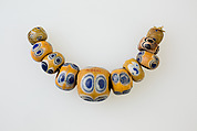 String of 10 Eye Beads, Glass