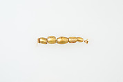 String of 5 Beads, glass, gold foil