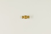 Spool-shaped bead, glass, gold foil