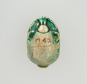 Scarab Inscribed for the God's Wife Nefertari, Steatite, glazed