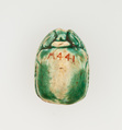 Scarab Inscribed with the Throne Name of Amenhotep I, Steatite, glazed
