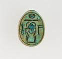 Scarab Inscribed with the Throne Name of Thutmose I, Steatite, glazed