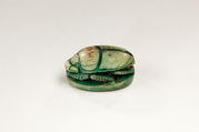 Scarab Inscribed with the Throne Name of Thutmose I, Steatite, glazed