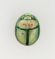 Scarab Inscribed with the Throne Name of Thutmose I, Steatite, glazed