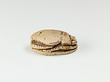 Scarab with kneeling Nile god before obelisk, Steatite