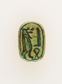 Scaraboid with an image of Hathor, Faience