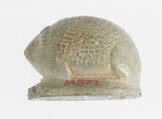 Seal amulet in the shape of hedgehog, Glazed steatite