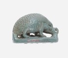 Seal amulet in the shape of hedgehog, Egyptian blue