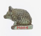 Seal amulet in the shape of hedgehog, Faience