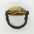Scarab Finger Ring of Ramesses II, Bronze or copper alloy, steatite