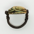 Scarab Finger Ring of Ramesses II, Bronze or copper alloy, steatite