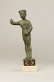 Statuette of Amenopet naming the provider/beneficiary  Amenirdis son of Horiaa, cuperous metal, precious metal inlay
