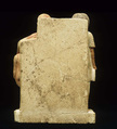 Statue of two men and a boy that served as a domestic icon, Limestone, paint