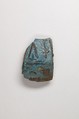 Vase fragment, Blue faience, paint