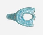 Ankh Ring Fragment, Faience, blue