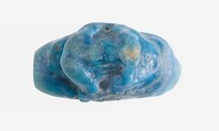Ring Fragment, Frog in the round, Faience, blue, green